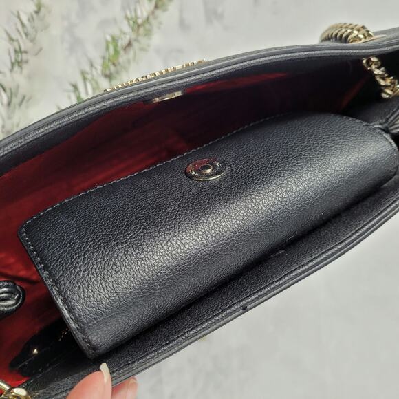 Love Moschino Black Heart Love Script Tote with Chain - Picture 7 of 16